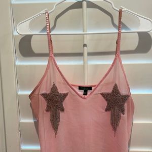 Club Exx Pink See Through Star Dress